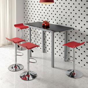 Set de 2 taburetes elevables – Polipiel y metal cromado