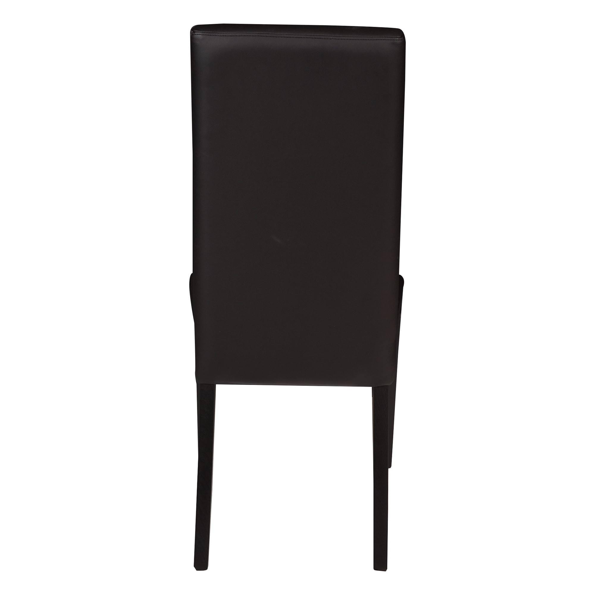 Sedia classica in legno ed ecopelle, per sala da pranzo, cucina o salotto, Made in Italy, cm 46x55h99, Seduta h cm 47, colore Nero