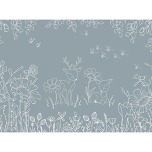 Papier peint forêt animaux chambre enfant - Le Songe du Faon Intissé