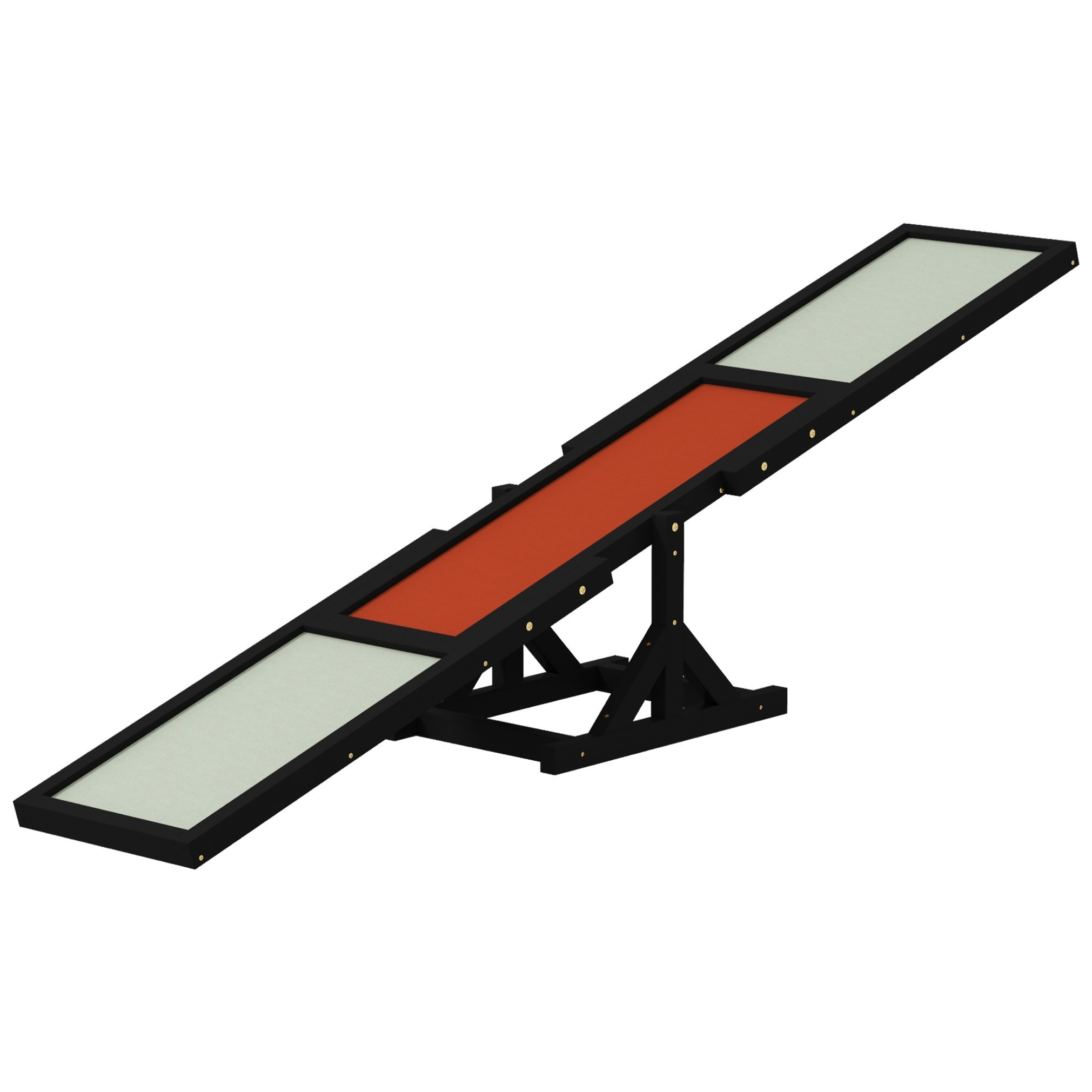 Agility sport pour chien bascule - bascule pour chien - équipement entrainement chien - bois sapin pré-huilé feutre bitumé antidérapant noir blanc