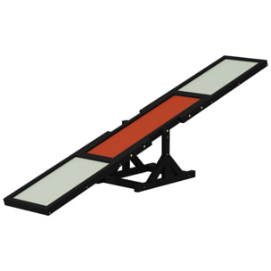 Agility sport pour chien bascule - bascule pour chien - équipement entrainement chien - bois sapin pré-huilé feutre bitumé antidérapant noir blanc