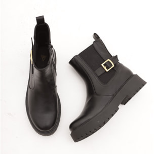 STIVALETTO ELASTICI BASSO FIBBIA CHOCOLA' NERO