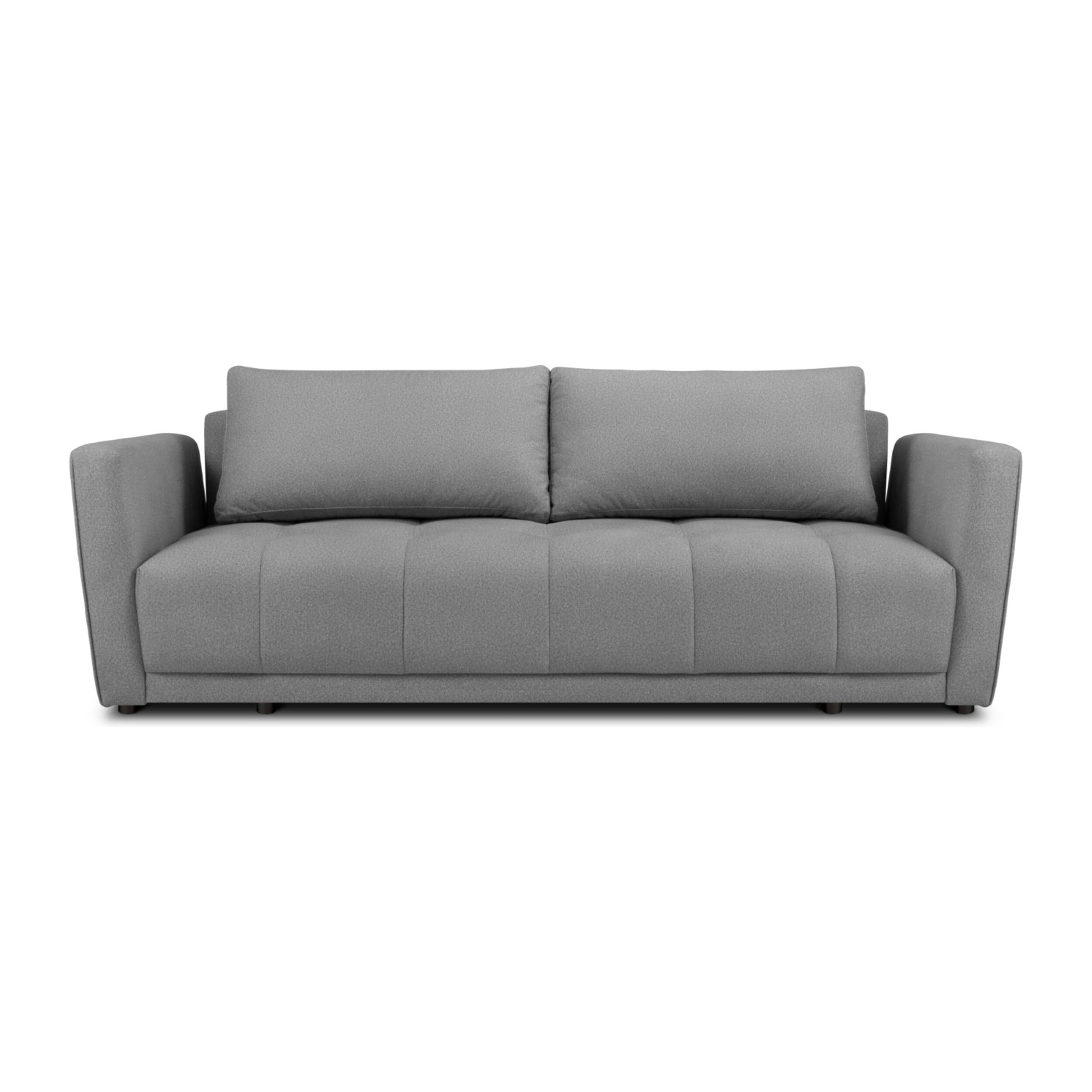 Canapé convertible avec coffre de rangement "Madrid" 3 places en tissu structurel gris