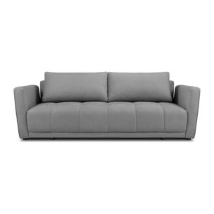 Canapé convertible avec coffre de rangement "Madrid" 3 places en tissu structurel gris