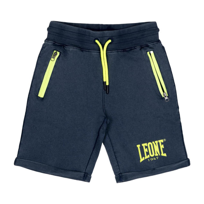 Pantaloncino da bambino in cotone non garzato Leone Denim Blue