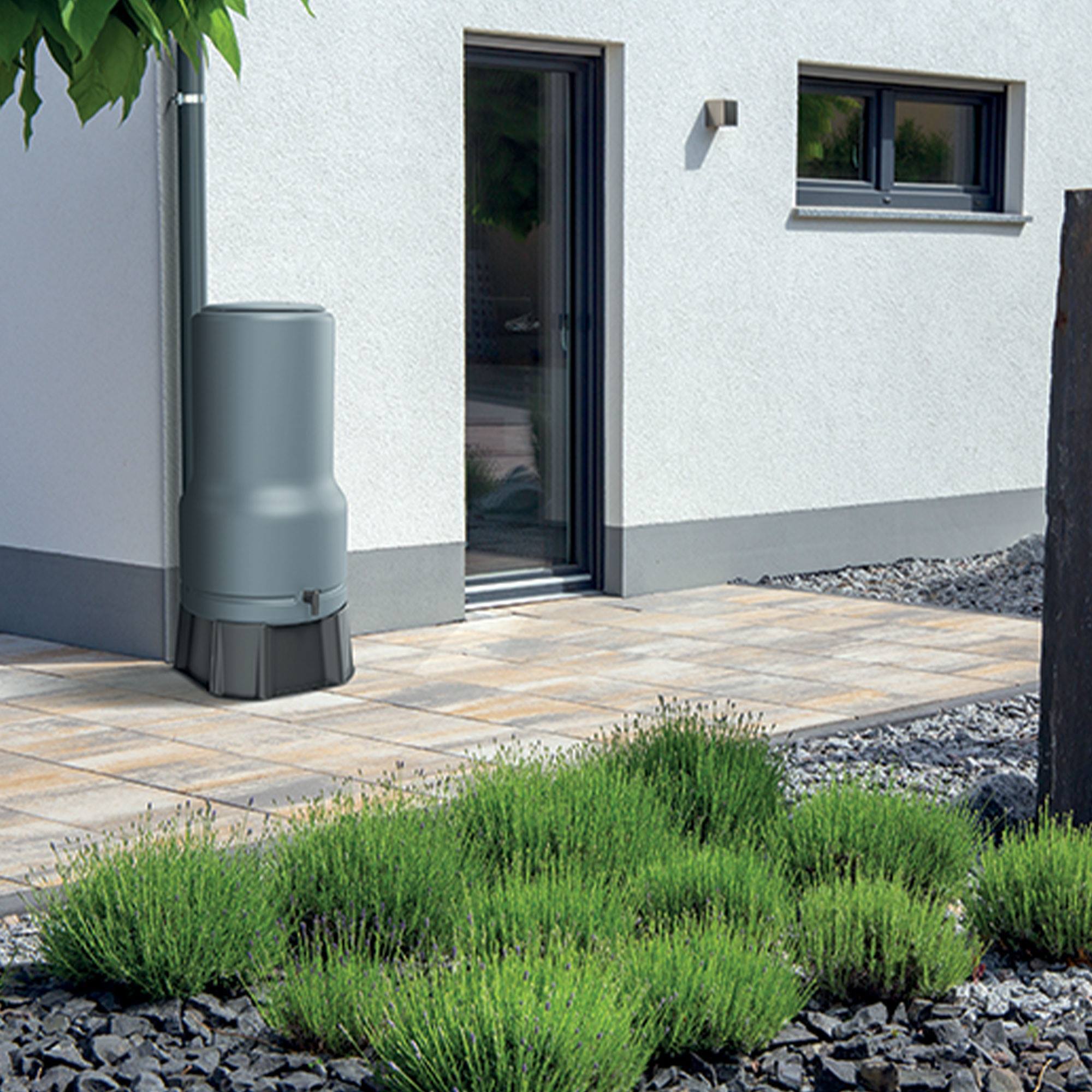 Bidón para agua de lluvia aquabell de 200l color gris claro