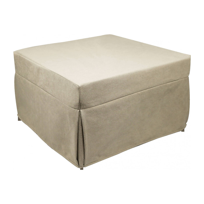 Pouf Arno, Poltrona multiuso, Poltroncina sacco, Pouf poggiapiedi, Made in Italy, 78x78 h45 cm, Beige