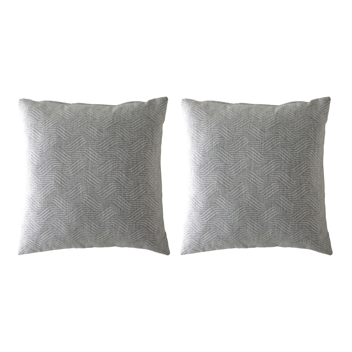 Lot de 2 housses de coussin jacquard TEVERE-B 50x50 cm gris