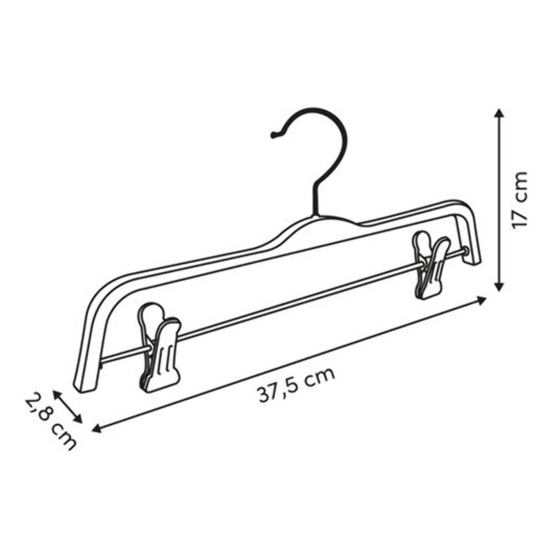 2 cintres Hang'Clip L.37,5cm noir