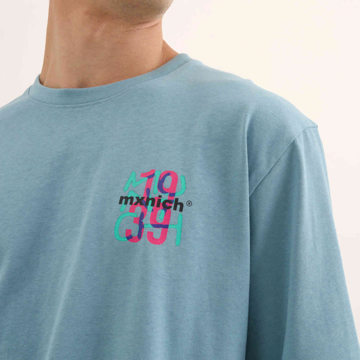 Camiseta Estilo Urbano Oversize Algodón Orgánico Turquesa STREETWEAR T-SHIRT TURQUOISE
