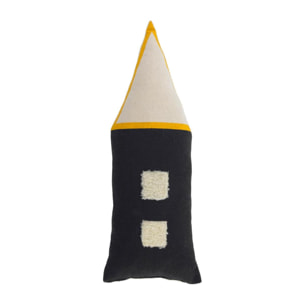 Kave Home - Cuscino casa Nisi 100% cotone (GOTS) nero e beige 35 x 13 cm