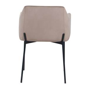 Fauteuil Glam en velours beige