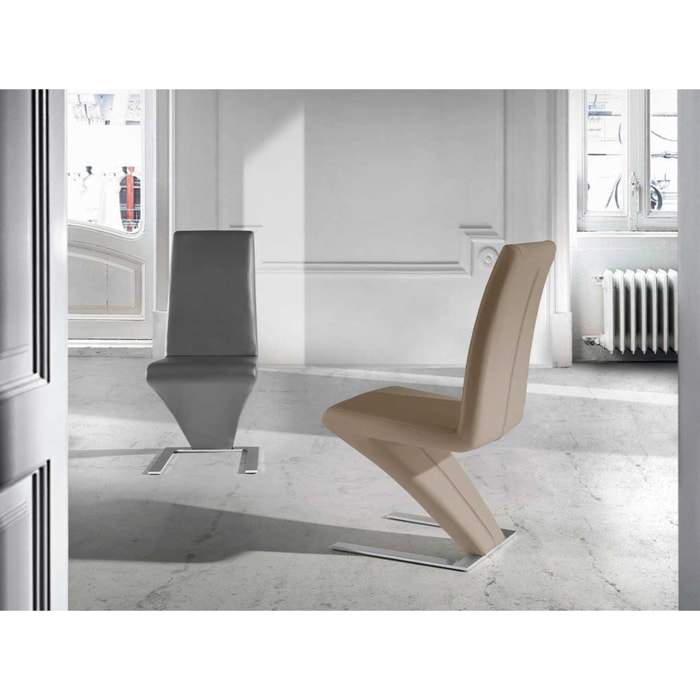 Set de 2 sillas – Polipiel y metal