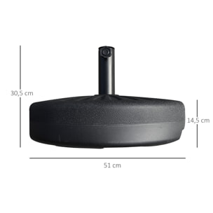 Outsunny Base de Sombrilla Rellenable de Agua 22 kg para Postes 38/48mm Ø51x28cm