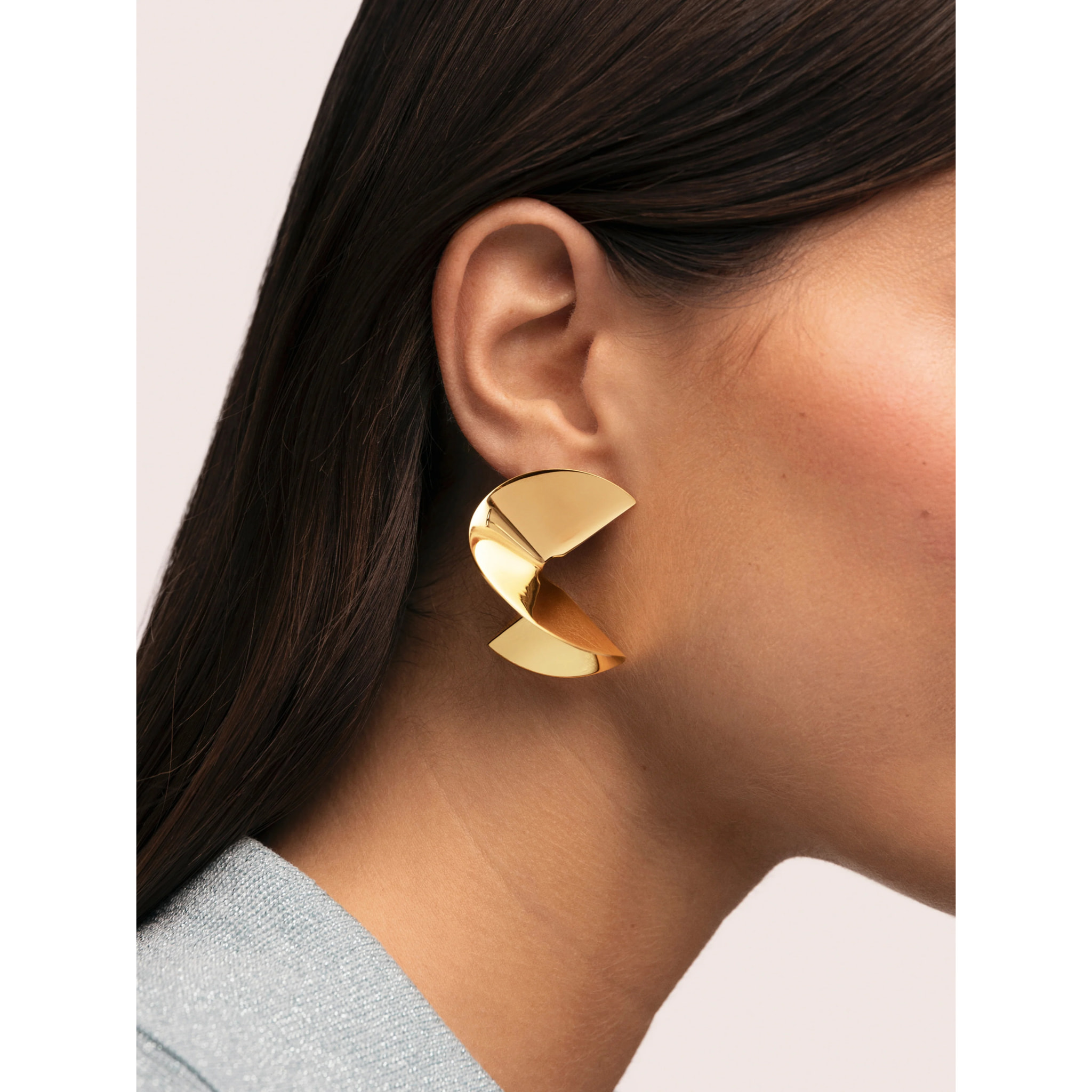 Orecchini Big Swirl Acciao Placcato Oro