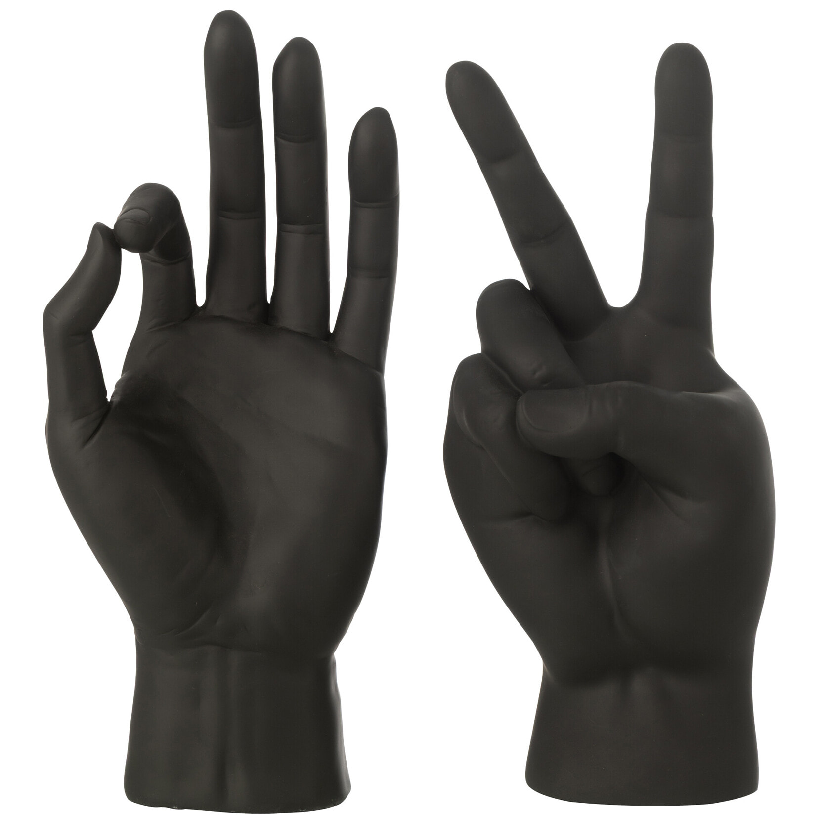 J-Line Figurine Langage des Signes - polyrésine - noir - 2 pièces