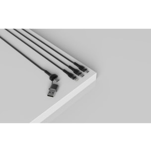 Câble trio MOBILITY LAB 3 en 2 Lightning micro USB  USBC 1m tres