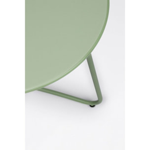 Tavolino rotondo AUSTIN in acciaio verde