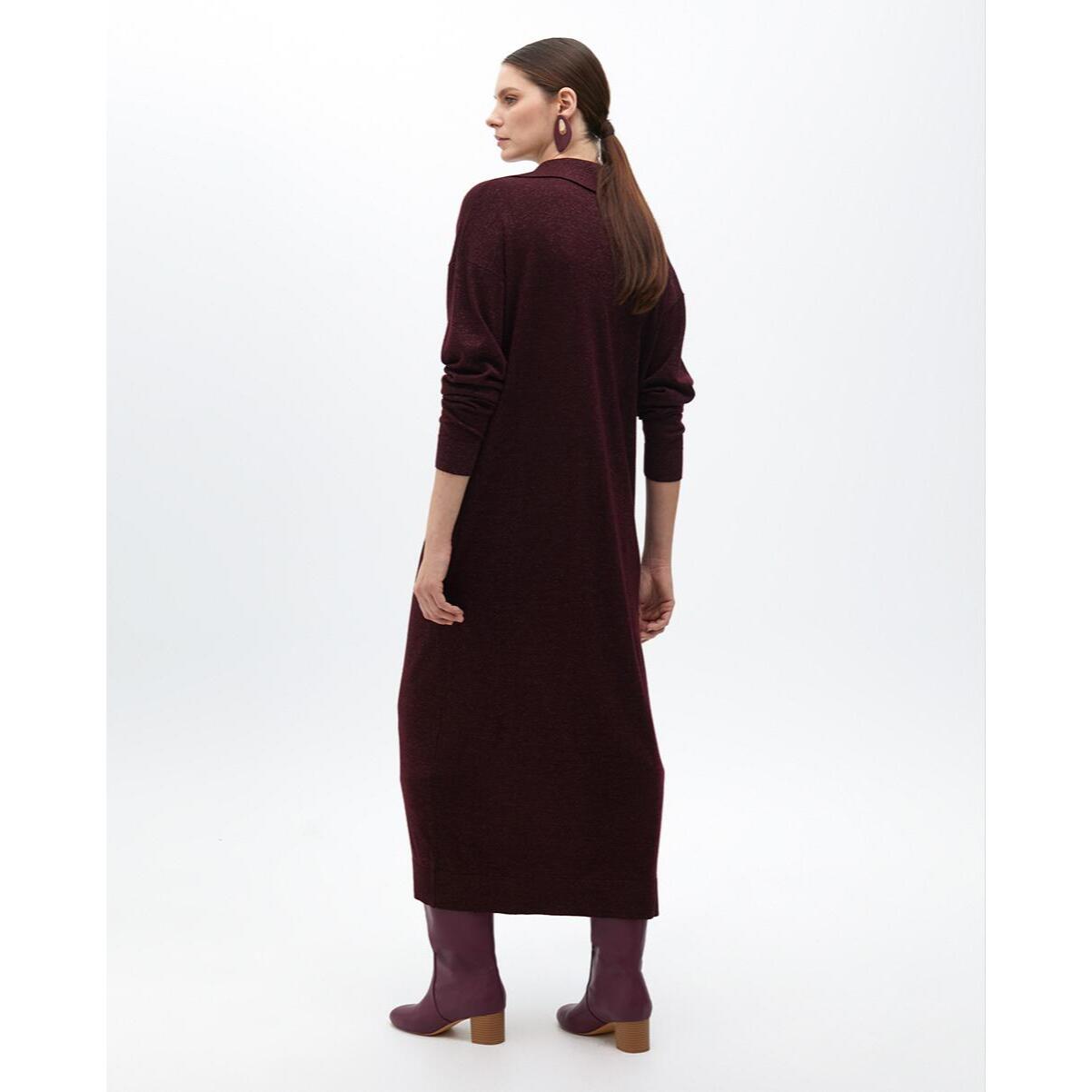 Vestito Dritto a Maglia Colletto Polo