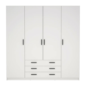 Guardaroba grande Epipola, Mobile camera da letto, Cabina armadio portabiti, Armadio appendiabiti, 196x50 h200 cm, Bianco