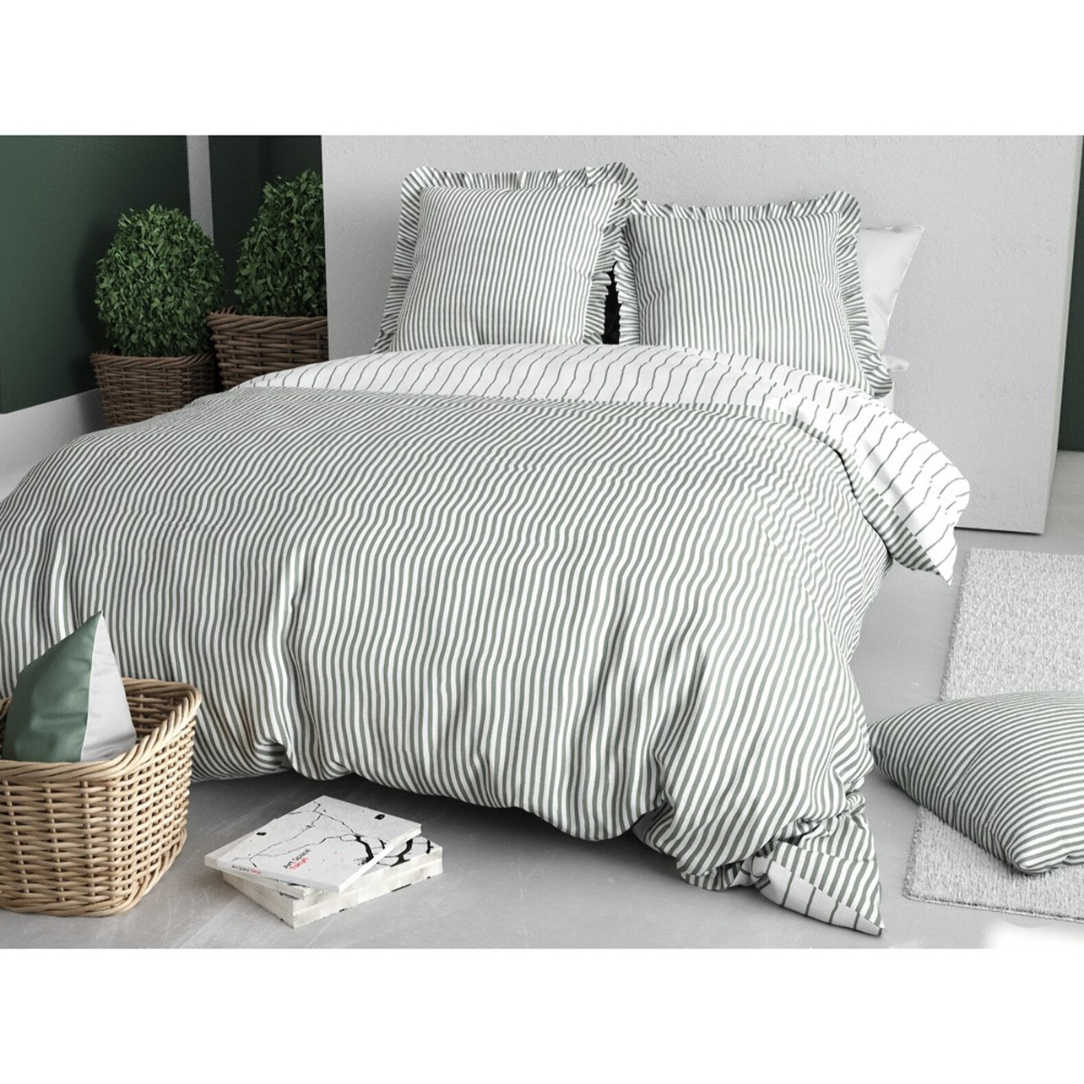 Parure Housse De Couette 3pcs 100% Coton 57 Fils NAPOLI