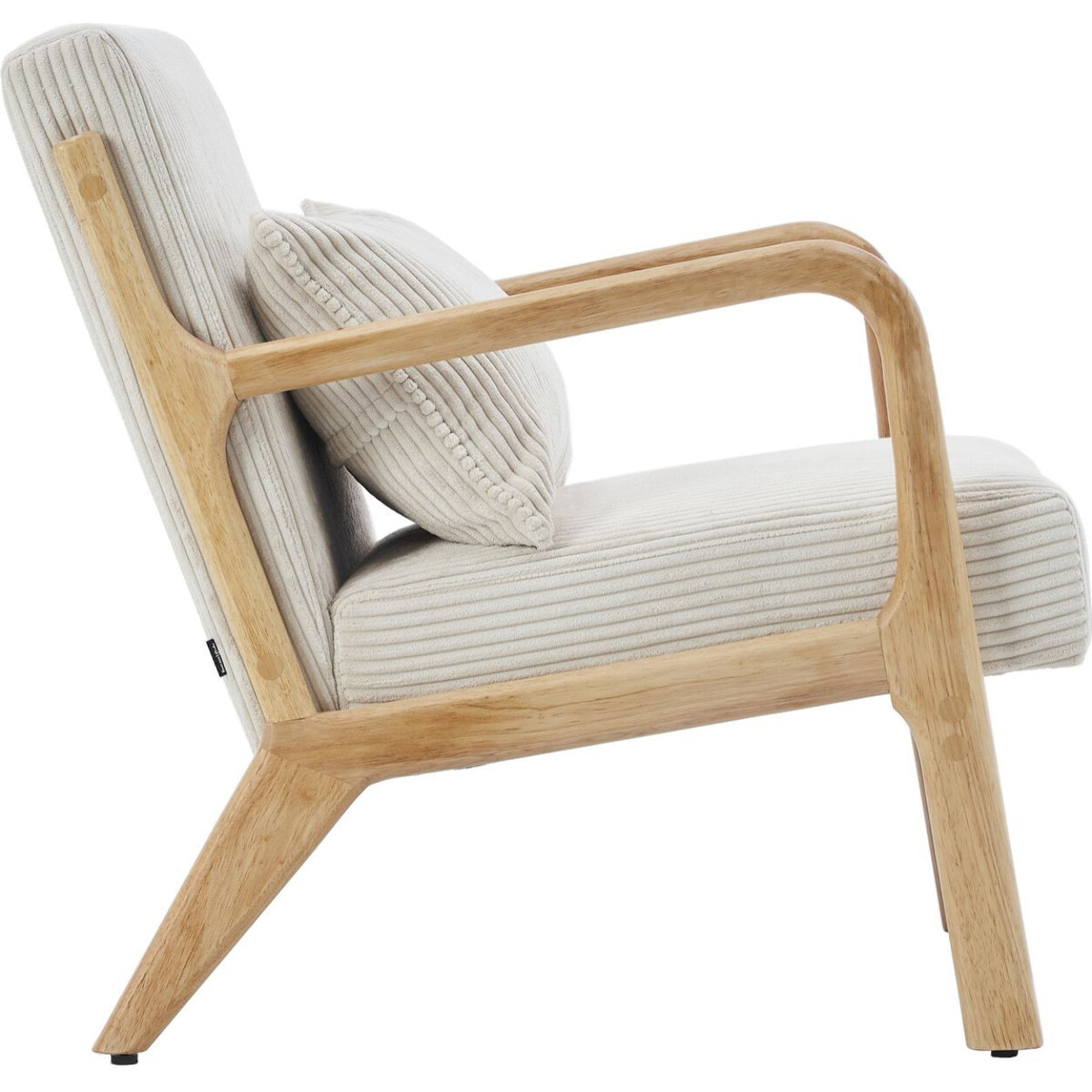 Fauteuil en bois et velours côtelé - LANNA
