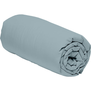 Drap housse 100% percale de coton 80fil - bleu azur