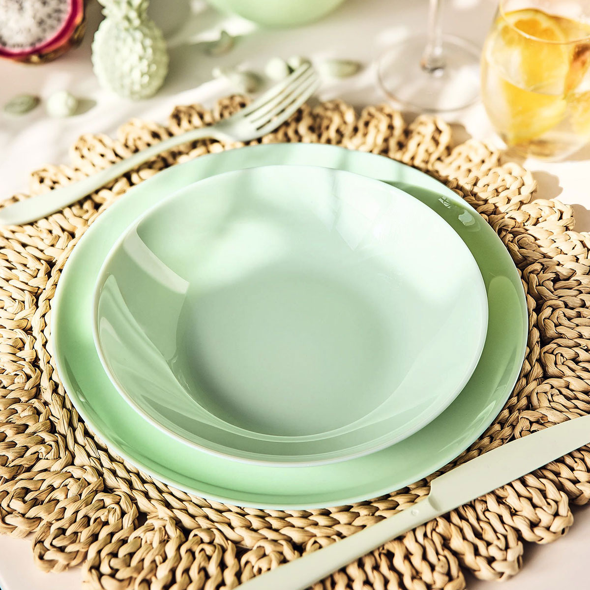 Assiette creuse 20 cm Diwali Paradise Green