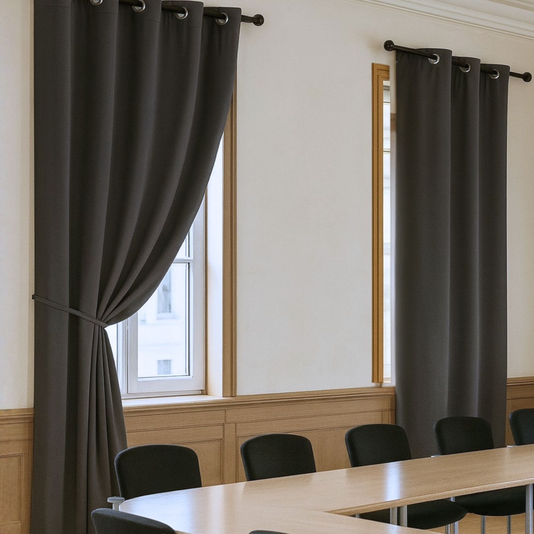 Rideau occultant ignifugé Non Feu M1 - Gris anthracite