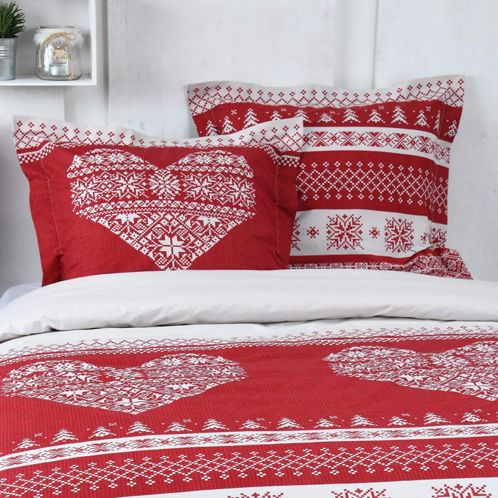 Parure de lit au style montagne chic - Rouge