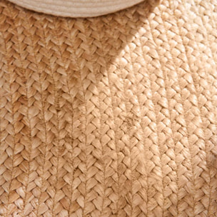 Tapis rond, motif simple authentique, voxa, jute tissé à la main