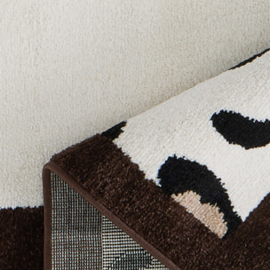 LEOVAH - Tapis de salon marron à motif léopard