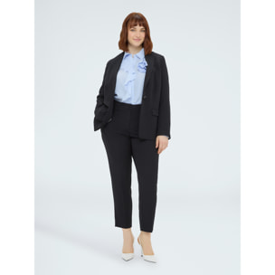 Fiorella Rubino - Blazer strutturato con bottone gioiello - Nero