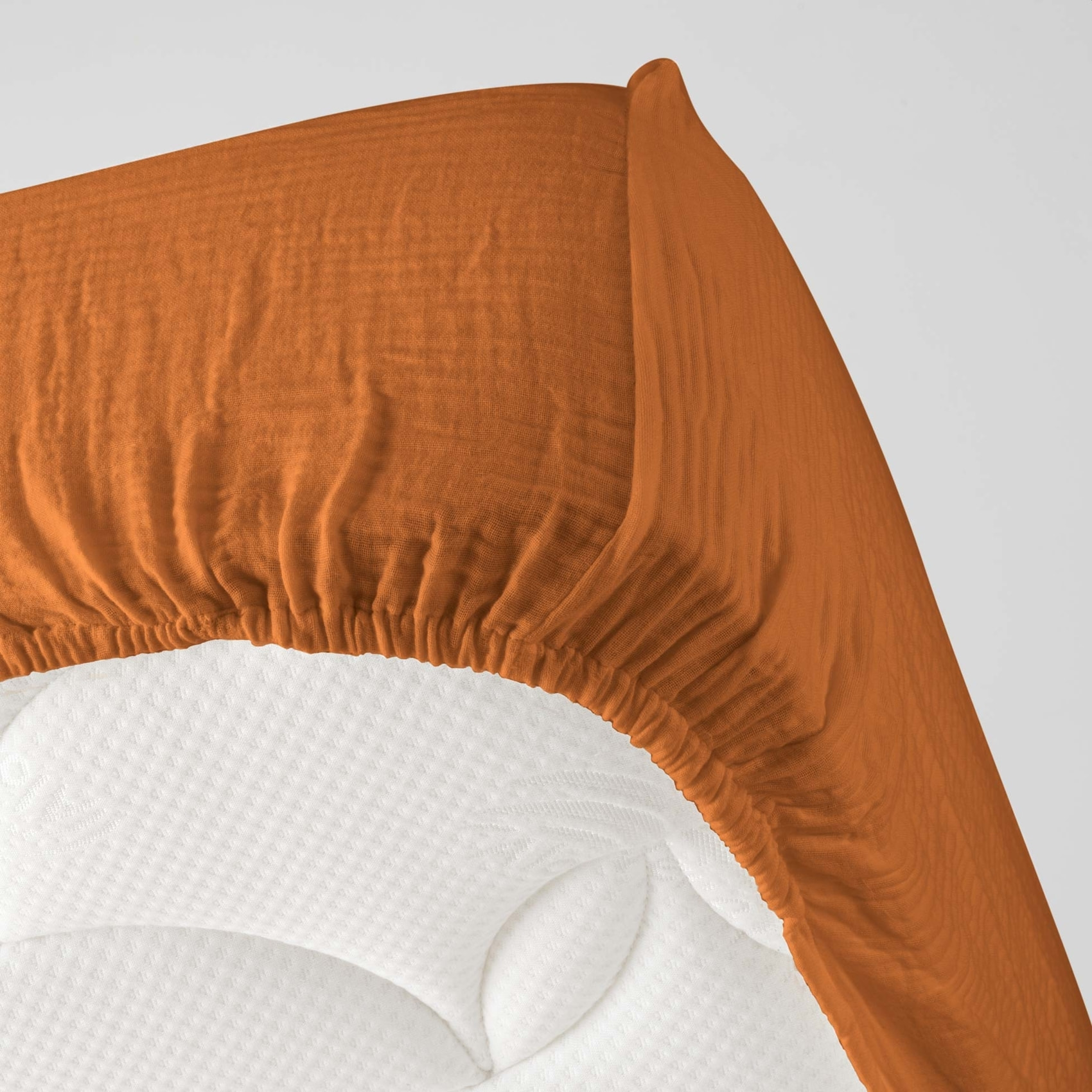 Drap Housse en gaze de coton - Orange
