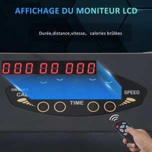 Tapis de course pliable - tapis de marche 6 Km/h max. 370 W - collaboration Aosom.fr x FFHandball - orange noir