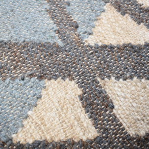 Tapis kilim fait à la main en laine motif géométrique