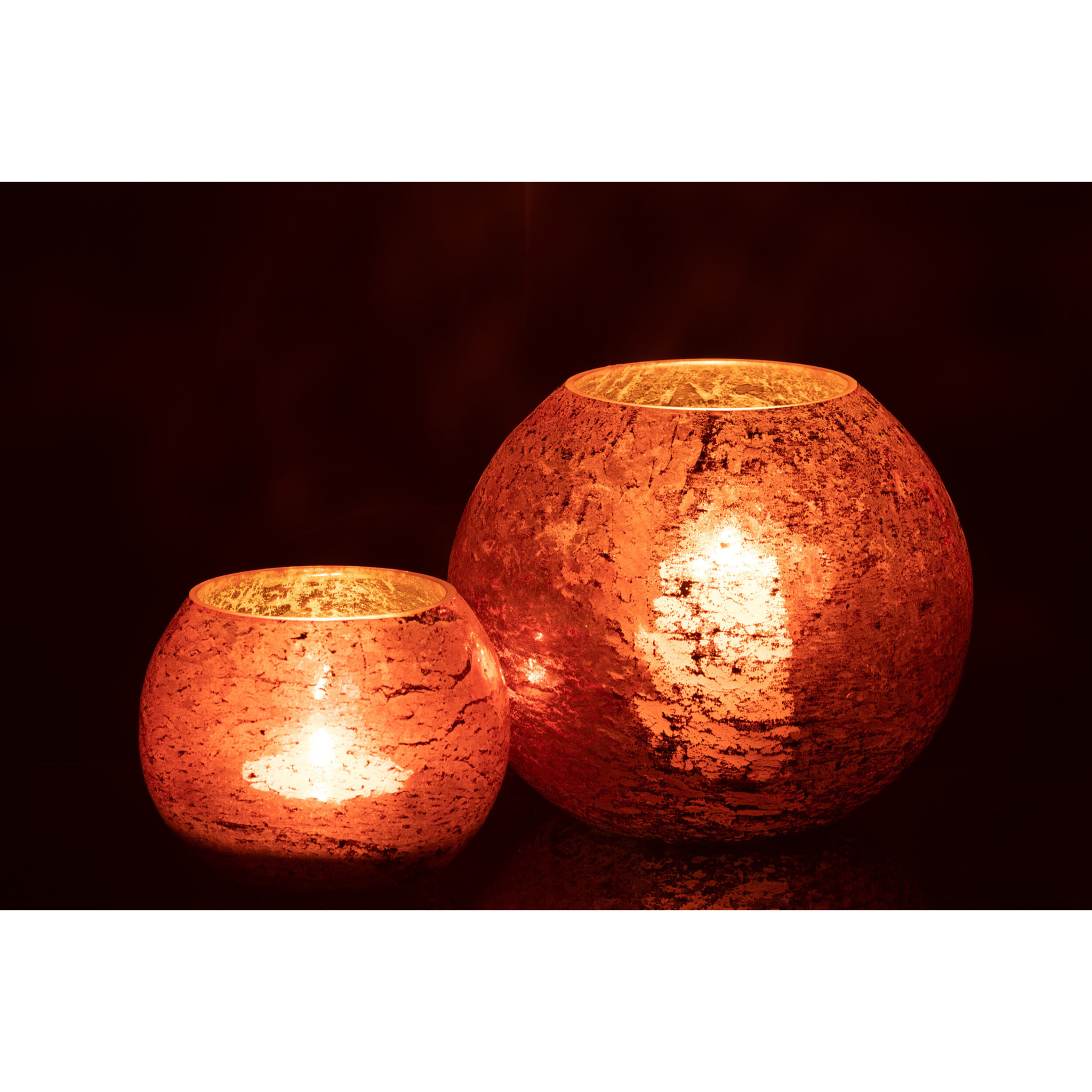 J-Line Photophore Nuria Boule En Verre Terracotta Large