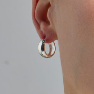 Pendientes de 16mm de diámetro acabados en rodio