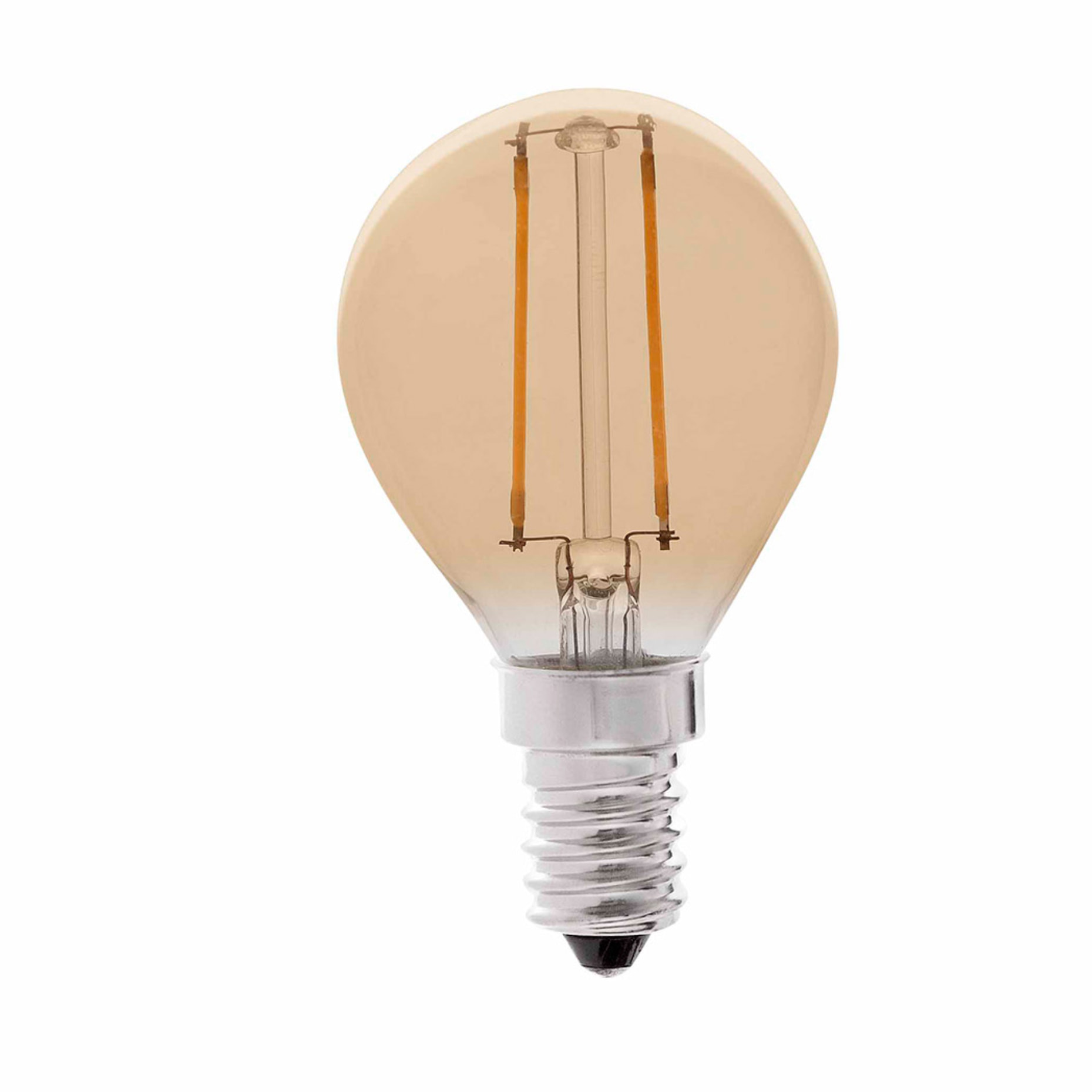Ampoule G45 E14 LED 2W A FILAMENT AMBRE 2200K