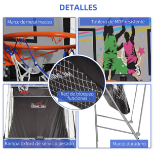 Juego de Canastas de Baloncesto Acero 205x110x205cm Negro