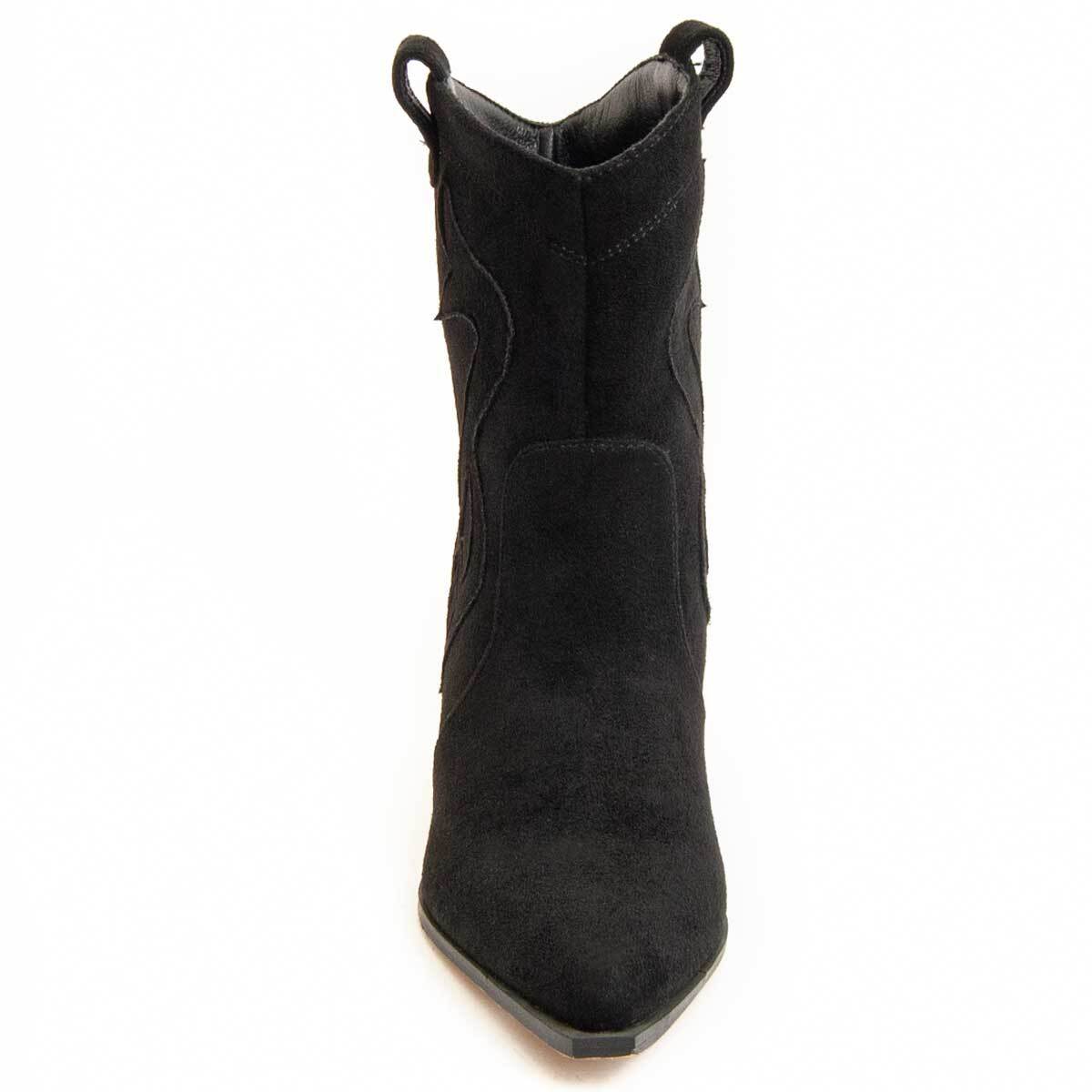 Botín De Tacón - Negro - Altura: 7 Cm