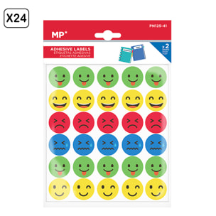 PACK 24 UNITA' ETIKETTE ADESIVE PERSONALIZZABILI DECORATE DESIGN VOLTI (SET 2 UDS)