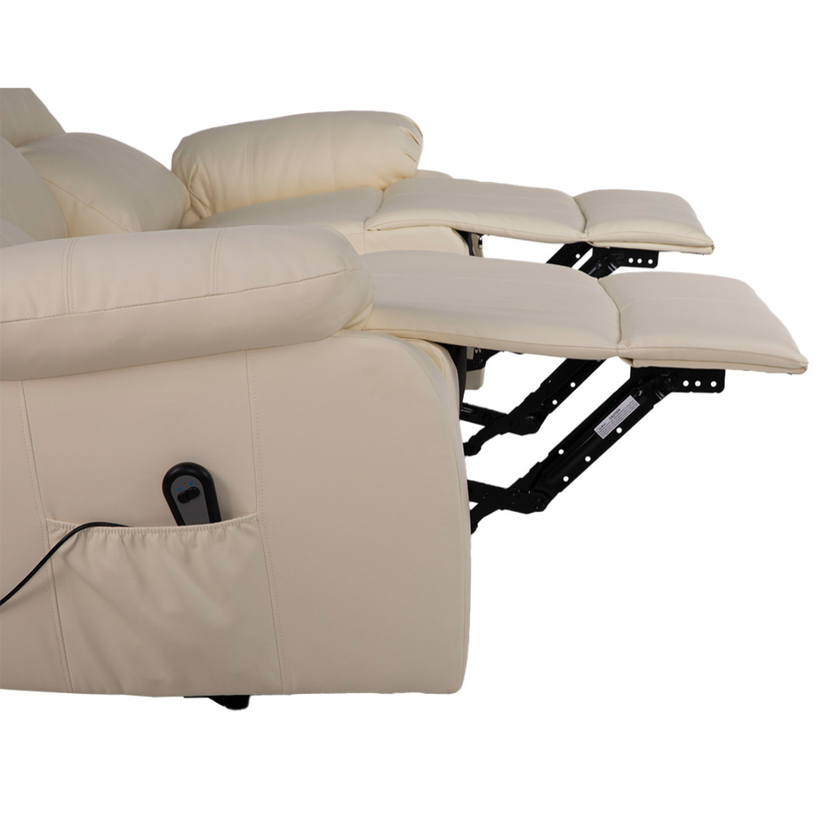 Armand - Canapé 3 places relax électrique en simili - Beige
