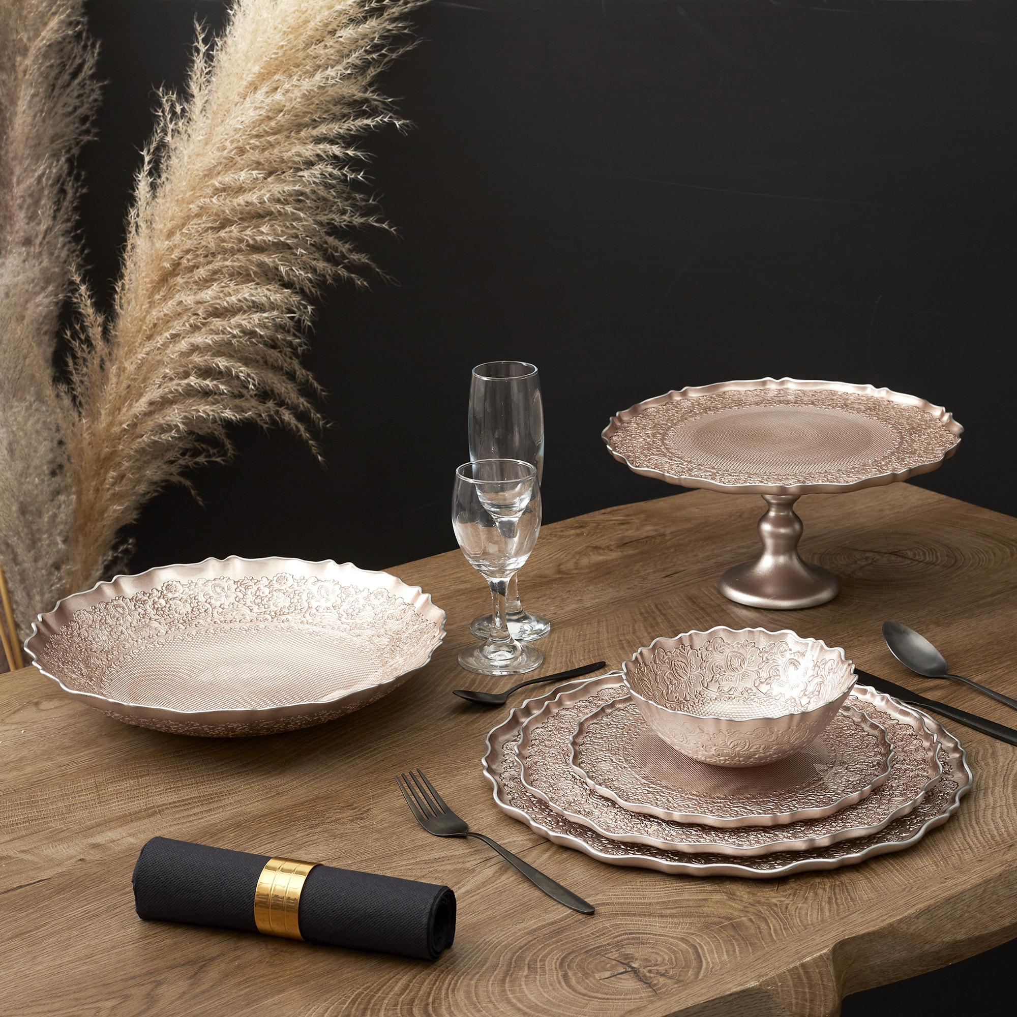 Rond De Serviette Dore X4