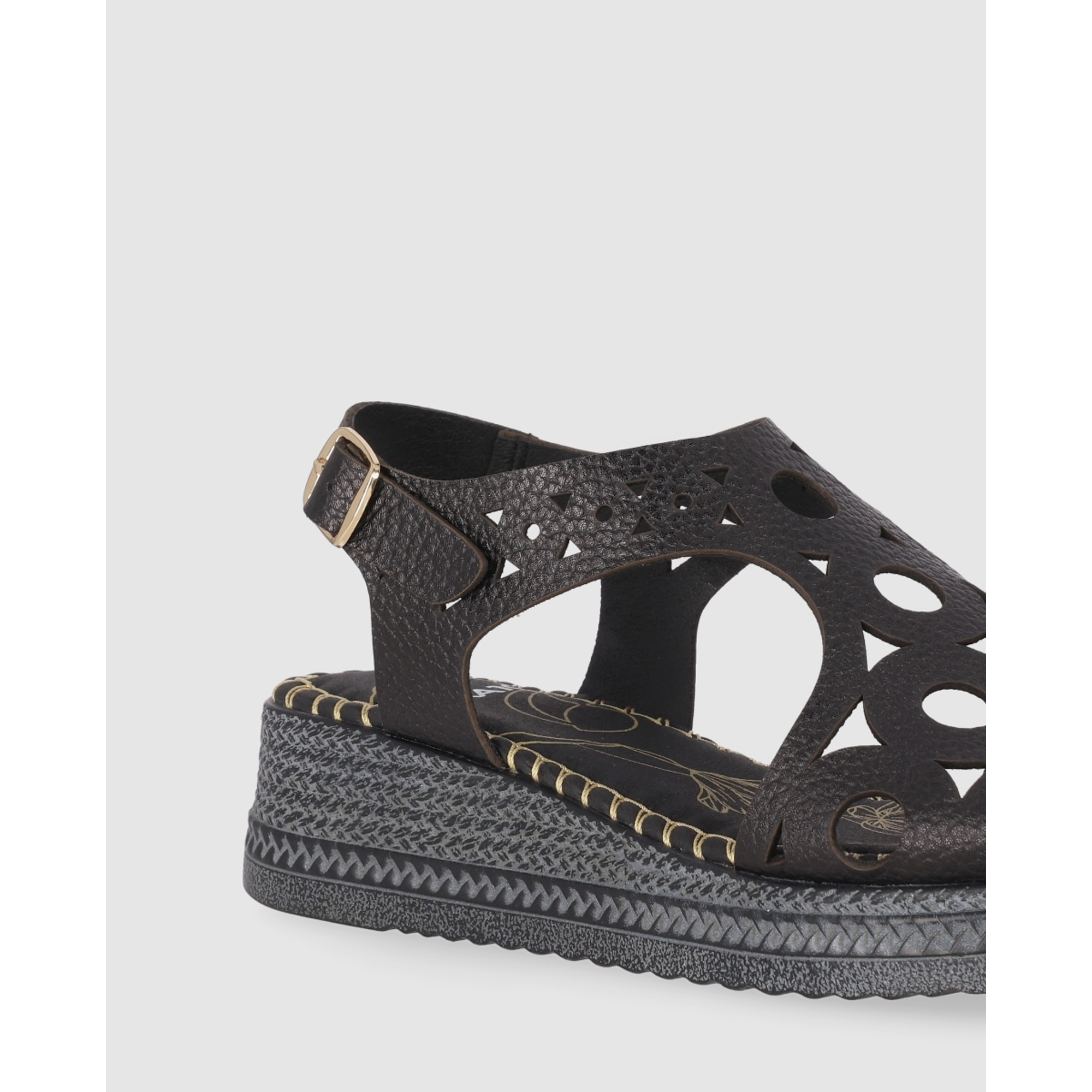 Sandalias de Piel - Negro - Tacón: 5 cm