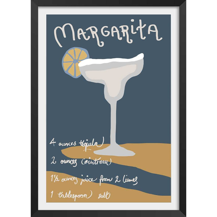 Affiche  pause margarita Affiche sous cadre noir