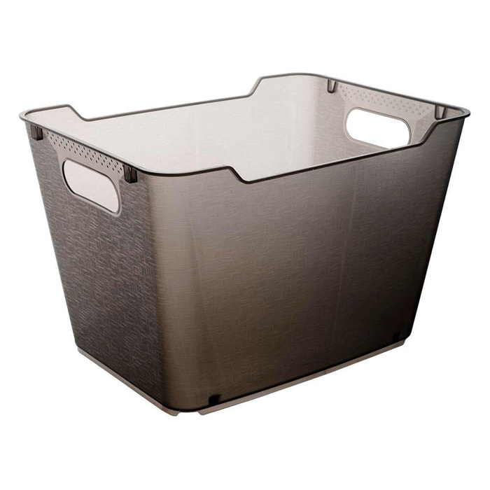 Caja de almacenaje de polipropileno color gris cristal