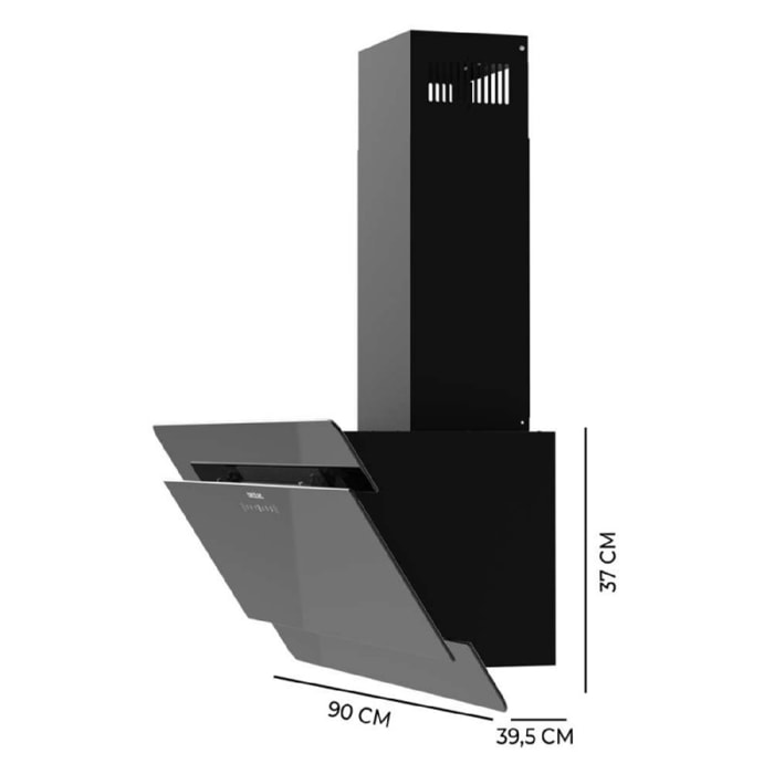 Cecotec Campana decorativa Bolero Flux DT 908000 Glass Black A++