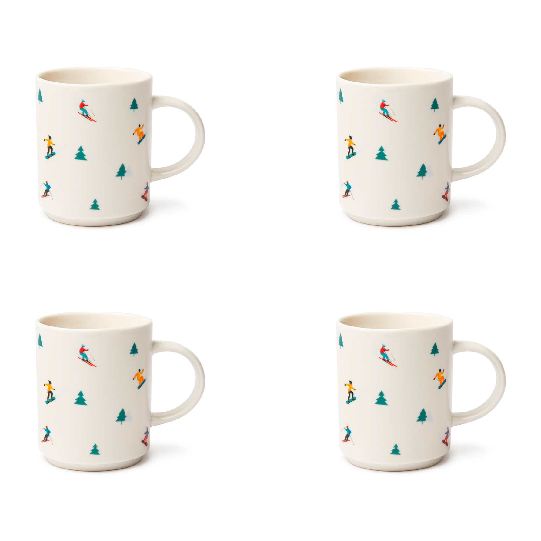 Set 4 Mug Excelsa - Cortina, New Bone China Bianca