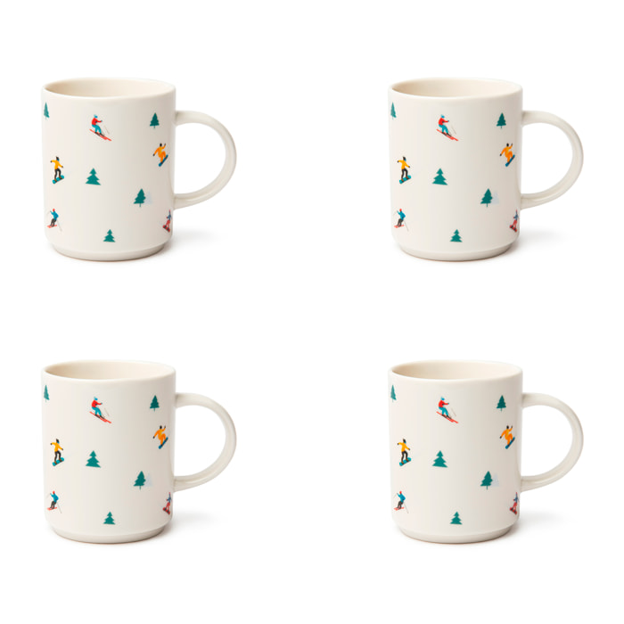 Set 4 Mug Excelsa - Cortina, New Bone China Bianca